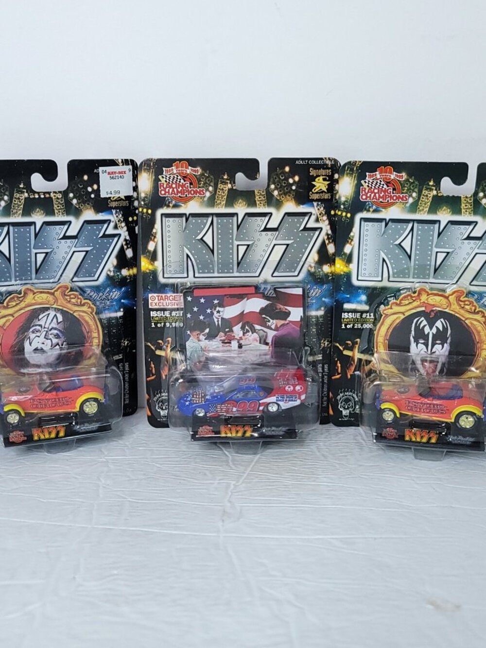 Lot of 3 Racing Champions KISS Set Ace Gene Target Exclusive Diecast Car NEW